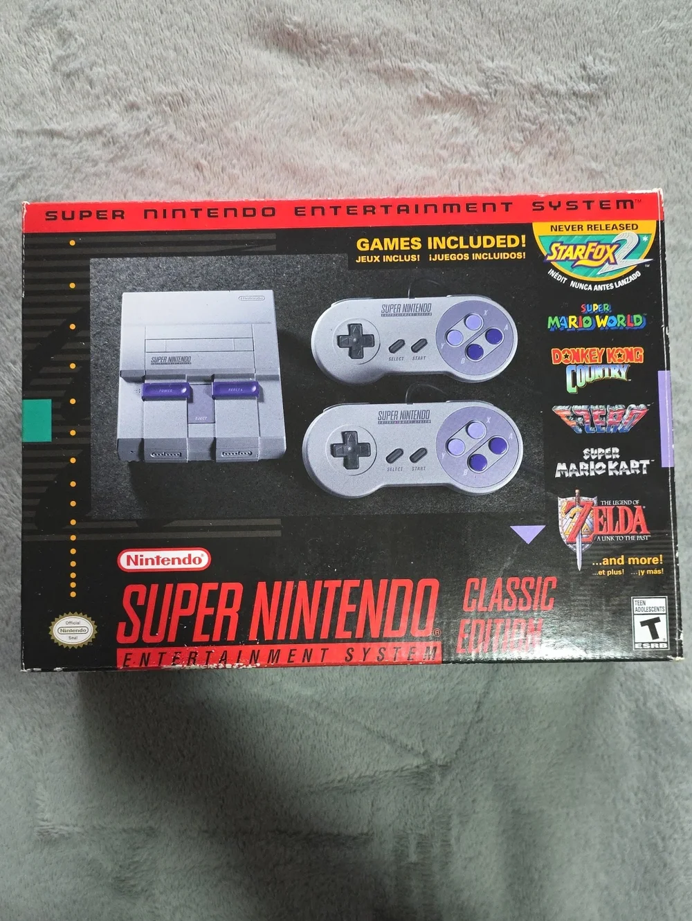 Nintendo Super Nintendo Classic Edition Console in Gray with Purple Buttons